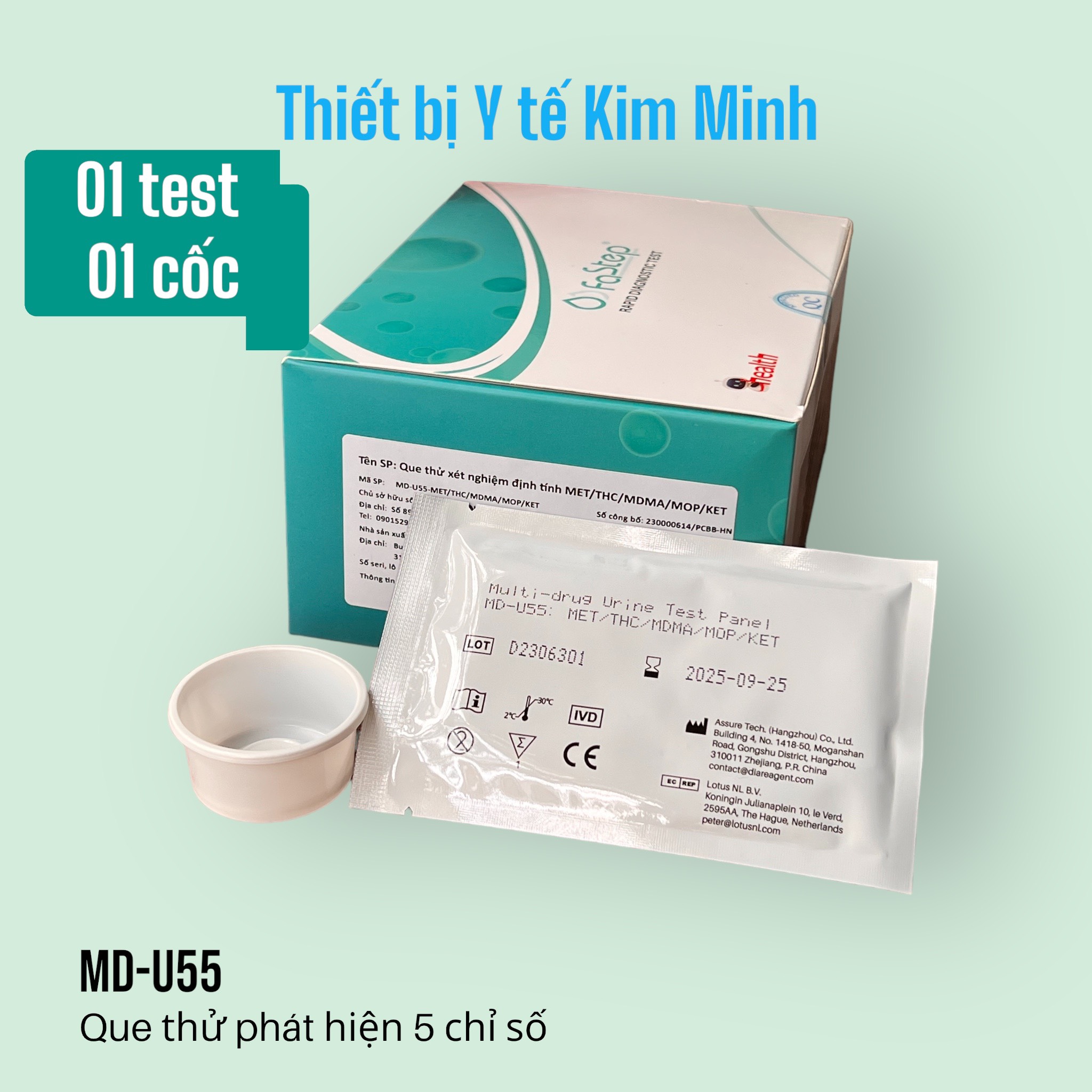[HCM] Que thử ma tuý tổng hợp 5 chân Fastep USA độ chính xác cao, che tên sản phẩm