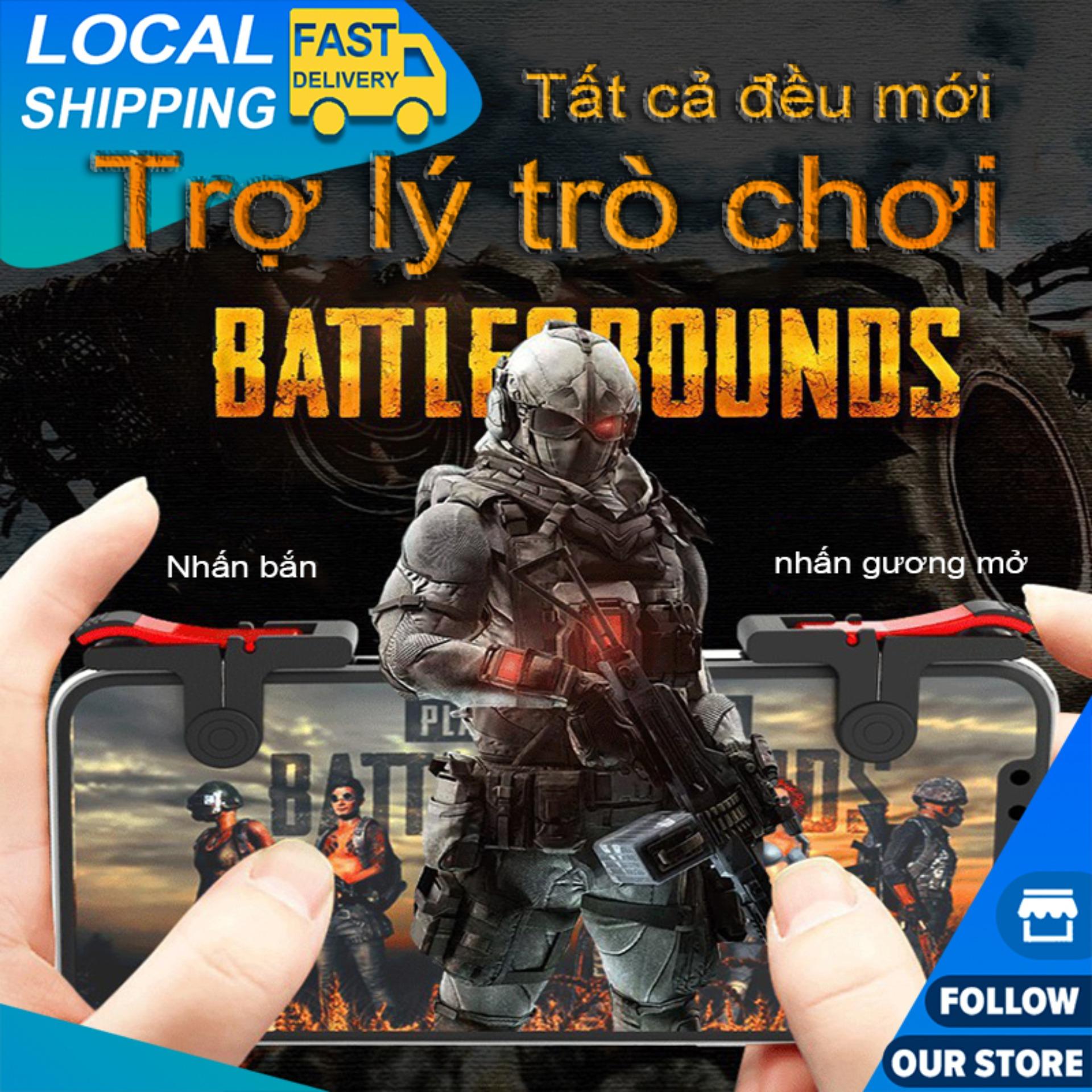 [PUBG] Tay Cầm Chơi Game Liên Quân, PUBG Moblie Có Nút Điều Khiển Hổ Trợ 5 In 1 TẶNG KÍNH CƯỜNG LỰC IPHONE