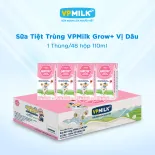 [Thùng 48 Hộp 110ml] Sữa Tiệt Trùng VPMilk Grow+ Vị Dâu Cho Bé Từ 1 Tuổi