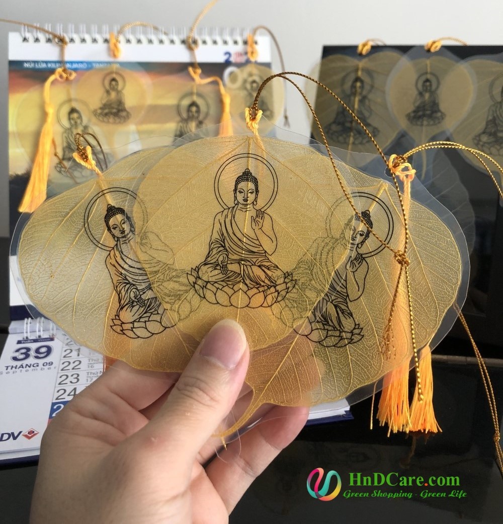 Lá Bồ Đề Vàng Kim Cao Cấp (Lá Bồ Đề Phong Thủy, Thư Pháp)