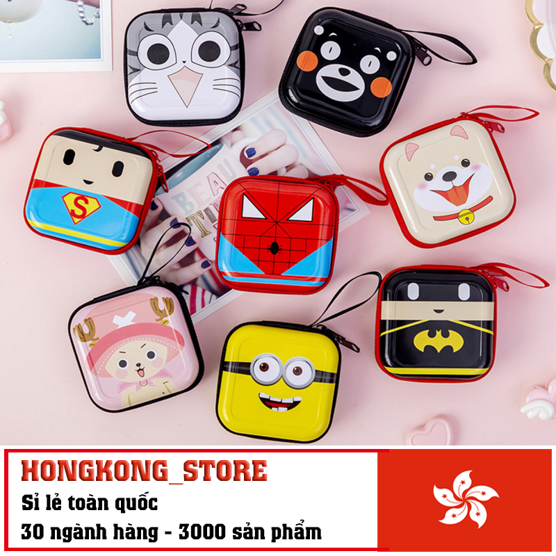 Ví mini hình chữ vuông nhiều màu siêu dễ thương - Đựng xu, tai nghe tiện lợi