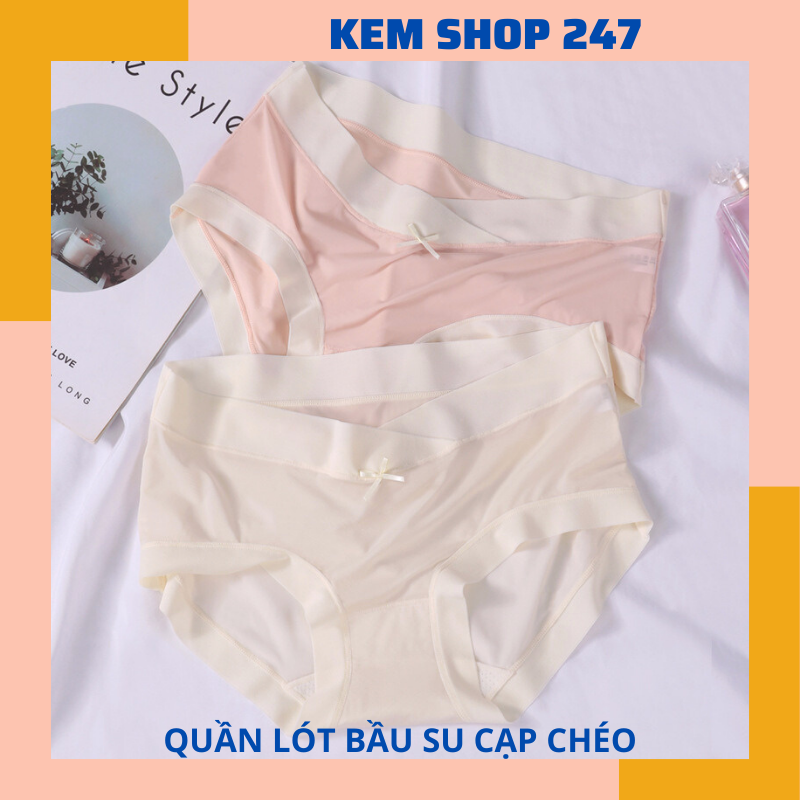 Combo 5 Quần Lót Bầu Cạp Chéo Thun Lạnh  Sau Sinh Với  Đáy Cotton 2 Lớp Kháng Khuẩn An Toàn Cho Mẹ Bầu Và Co Giãn Thoải Mái