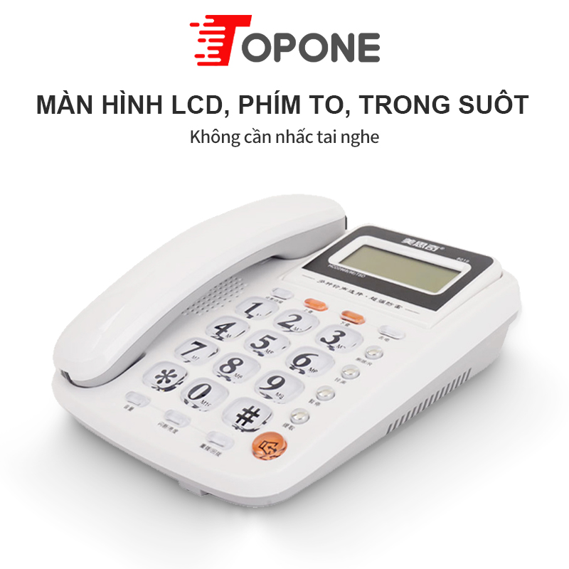 [HCM]Điện thoại cố định điện thoại bàn màu trắng và đỏ  2 cổng nối POS và máy Fax