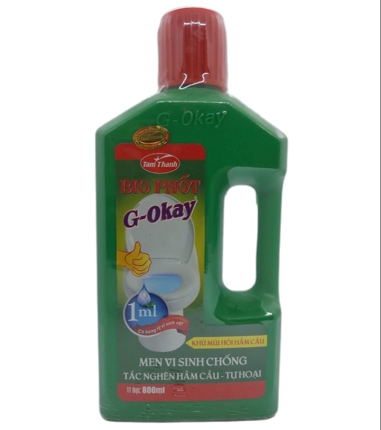 Men vi sinh chống tắc nghẽn hầm cầu - tự hoại bio-phốt g-okay 800ml