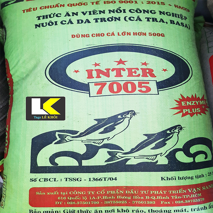 1kg cám viên inter 7005 18% đạm | mồi câu cá | thức ăn cho cá