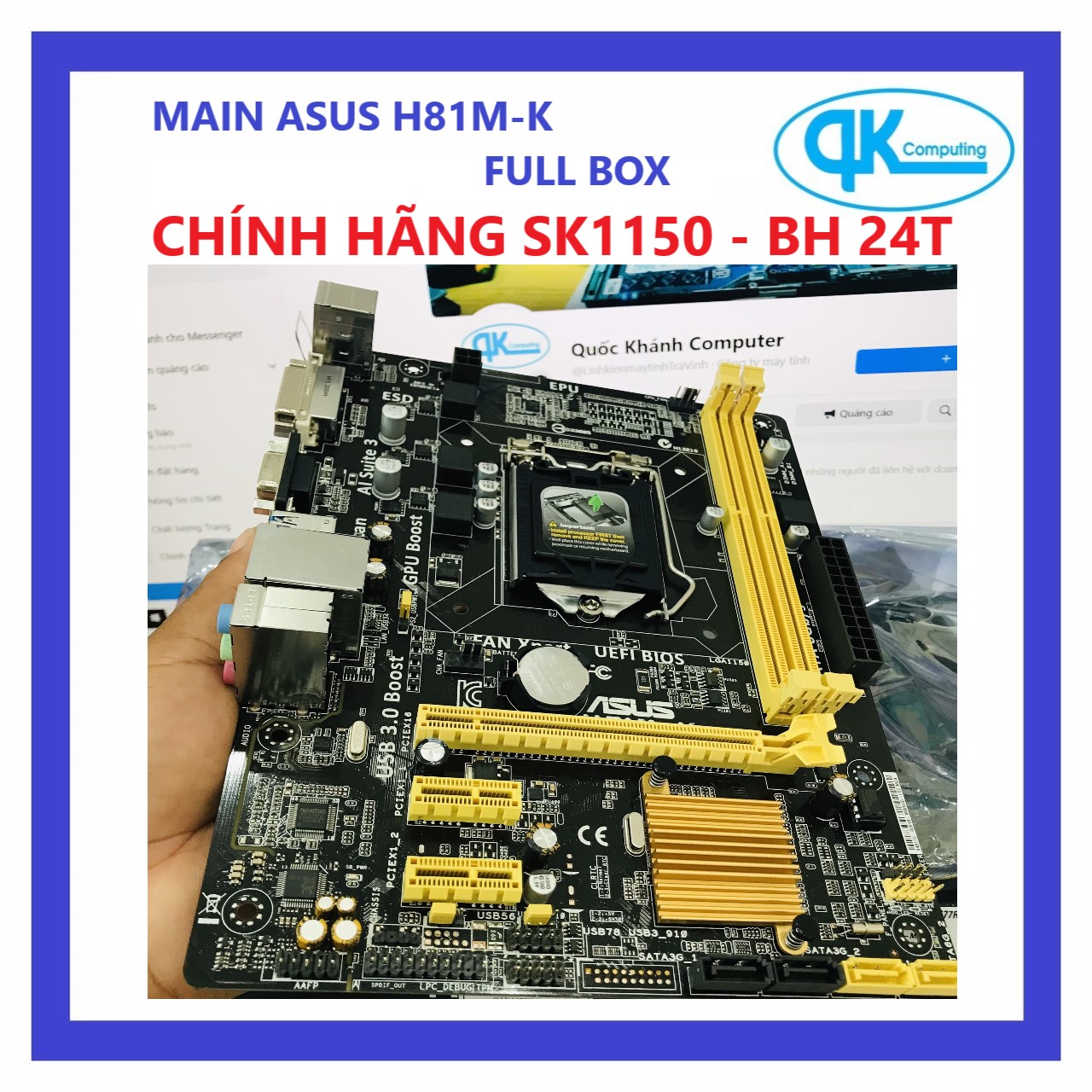 Main asus h81m k socket 1150 chính hãng - bảo hành 24 tháng