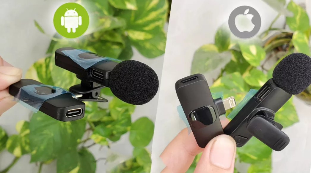 Mic cài áo không dây micro không dây cài áo k9 pro mic thu âm cho điện thoại khử tiếng ồn quay video vlog review sản phẩm kết nối androi type c, iphone lightning mic thu âm livestream, ghi âm chống ồn bảohành12thán