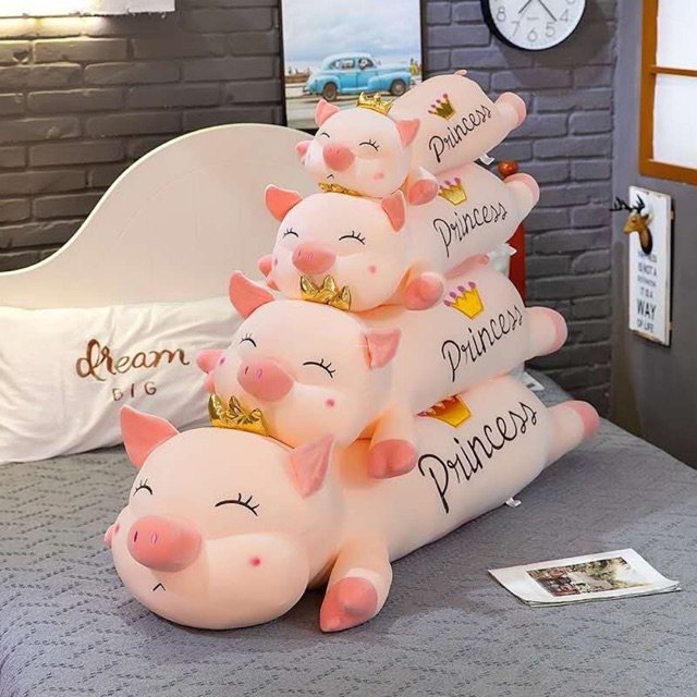Gấu bông heo vương miệng siêu đáng yêu - Thú nhồi bông cao cấp - Chất lượng lông nhung mềm mịn - Mạnh gấu store