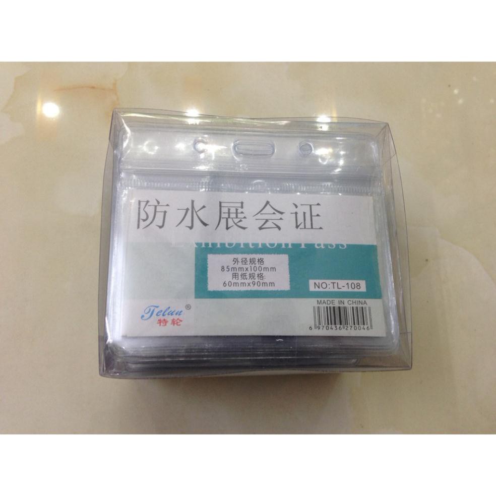 Mặt thẻ nhựa - Hộp 50 chiếc Bao đeo thẻ nhân viên 108 loại thẻ ngang - Thẻ đeo nhân viên