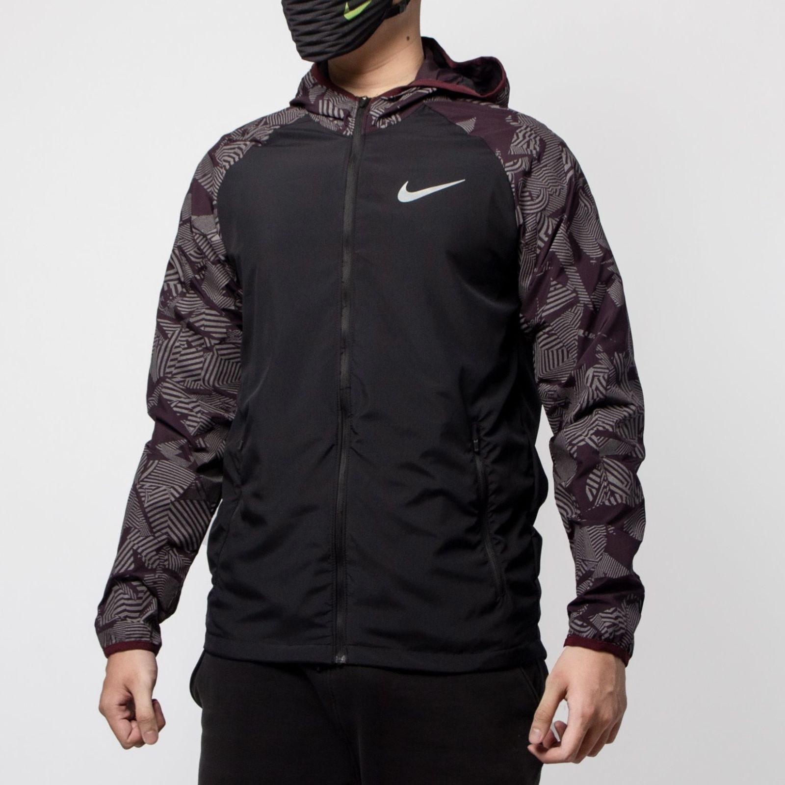 Áo khoác Nam Nike chống nắng đi mưa Running Jacket – Tím phối đen