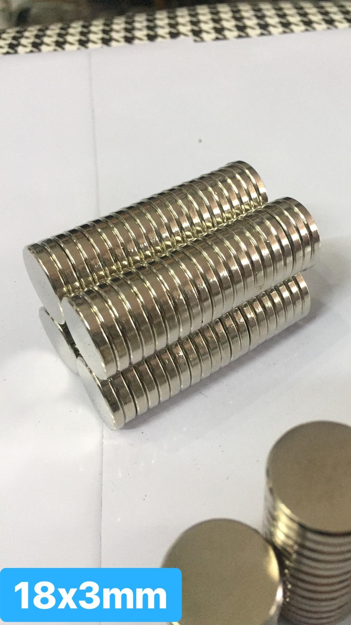 10 viên Nam châm đất hiếm 18x3mm