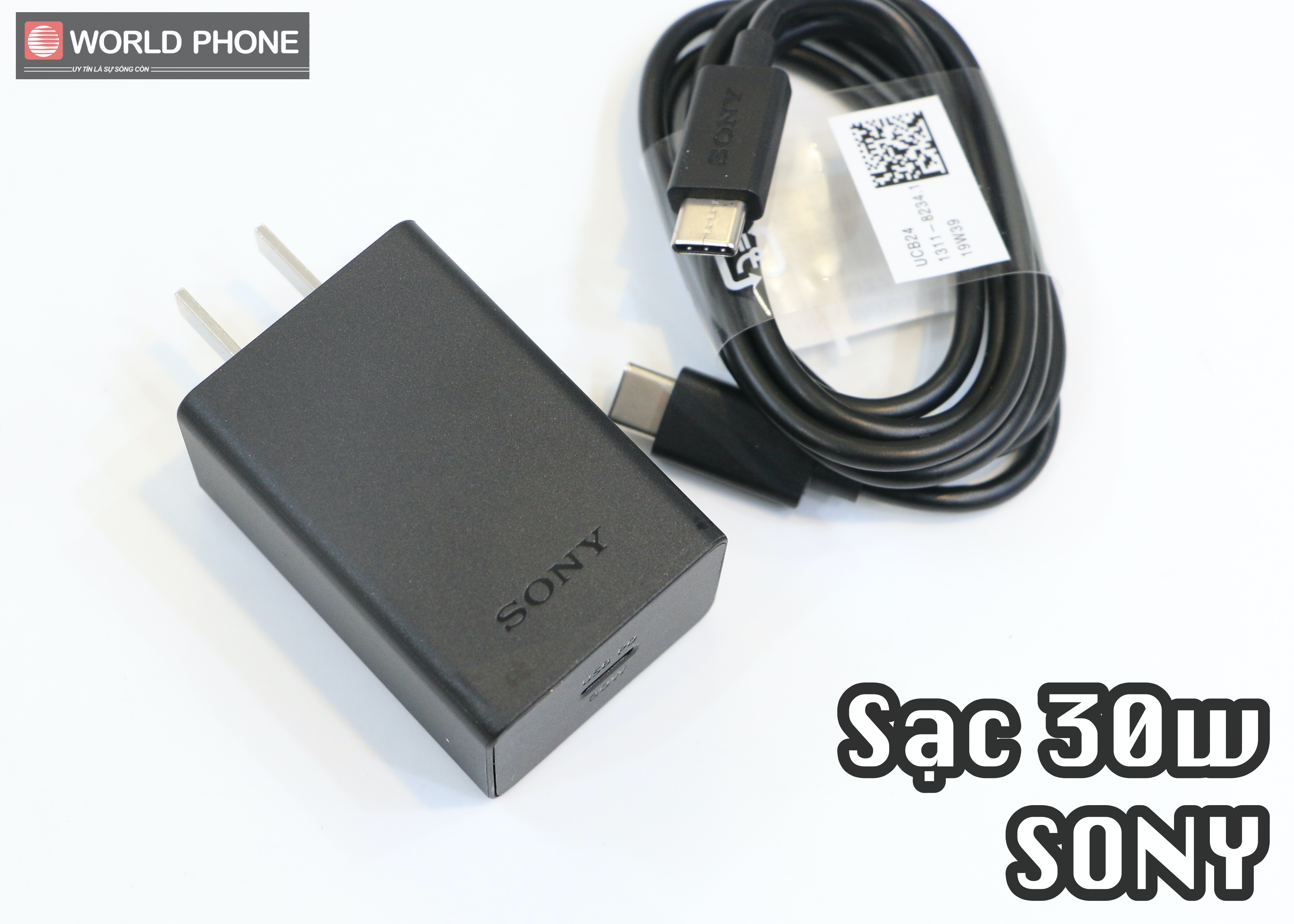 Bộ sạc nhanh sony 30w xqz-uc11, cáp sony ucb24 2 đầu c, sạc sony xperia 1, 5, 10
