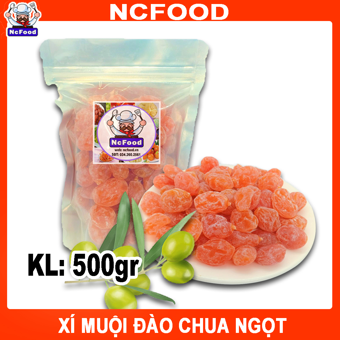 Xí muội Đào 500G (xí muội không hạt)