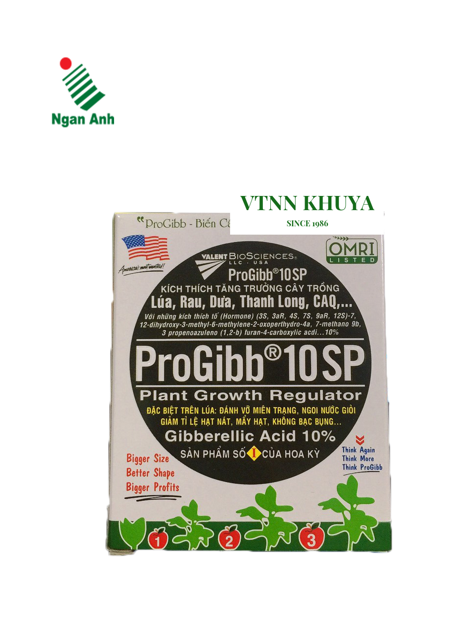 Hộp 40 gói Chất kích thích điều hòa sinh trưởng Progibb 10SP 1gr
