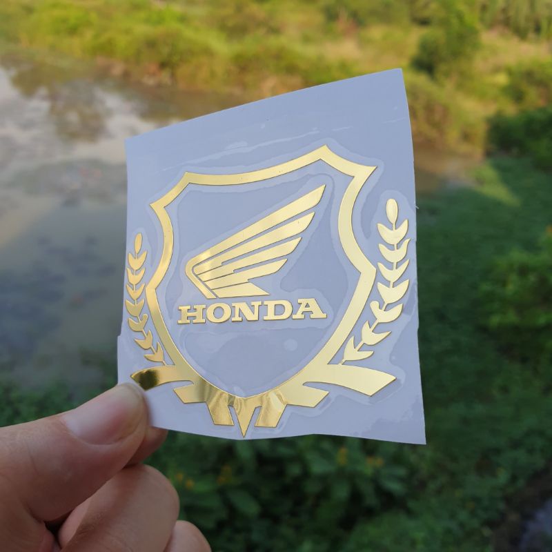 Logo trang trí ô tô, xe máy hình bông lúa Honda Yamaha