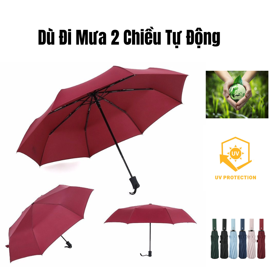 Dù Đi Mưa 2 Chiều Tự Động, Dù Đi Mưa Gấp Gọn, Dù Che Nắng Mưa, Dù Che Nắng Chống Tia UV Cao Cấp Xuất Nhật  Giao Hàng Toàn Quốc, Hidenburg Store