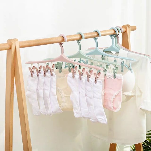 Bộ 05 móc phơi đồ có 8 kẹp tiện ích