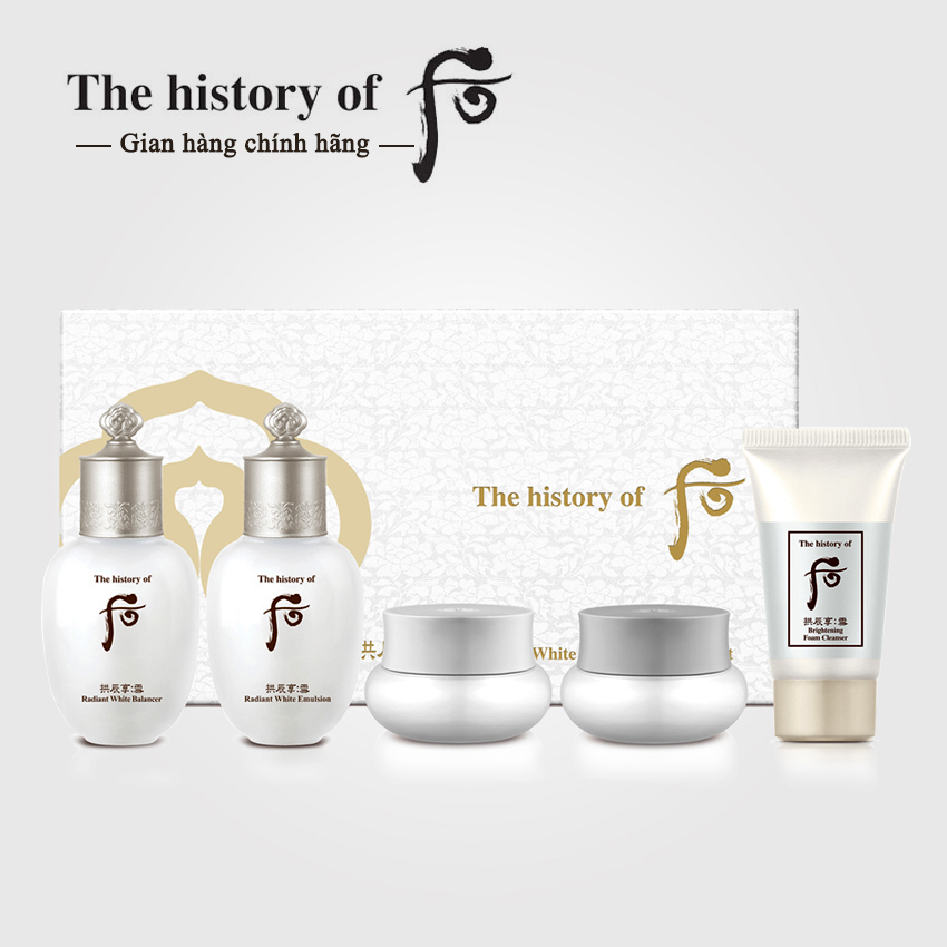 Bộ dưỡng trắng mờ thâm nám tàn nhang Whoo Radiant White 5pcs Special Gift Kit 61ml - Set dưỡng trắng Whoo; bộ dưỡng trắng whoo