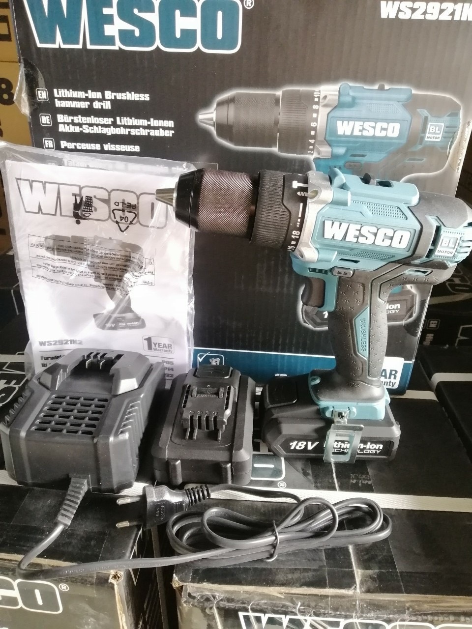Máy khoan không chổi than 18v wesco ws2921k2 - ws2921k2
