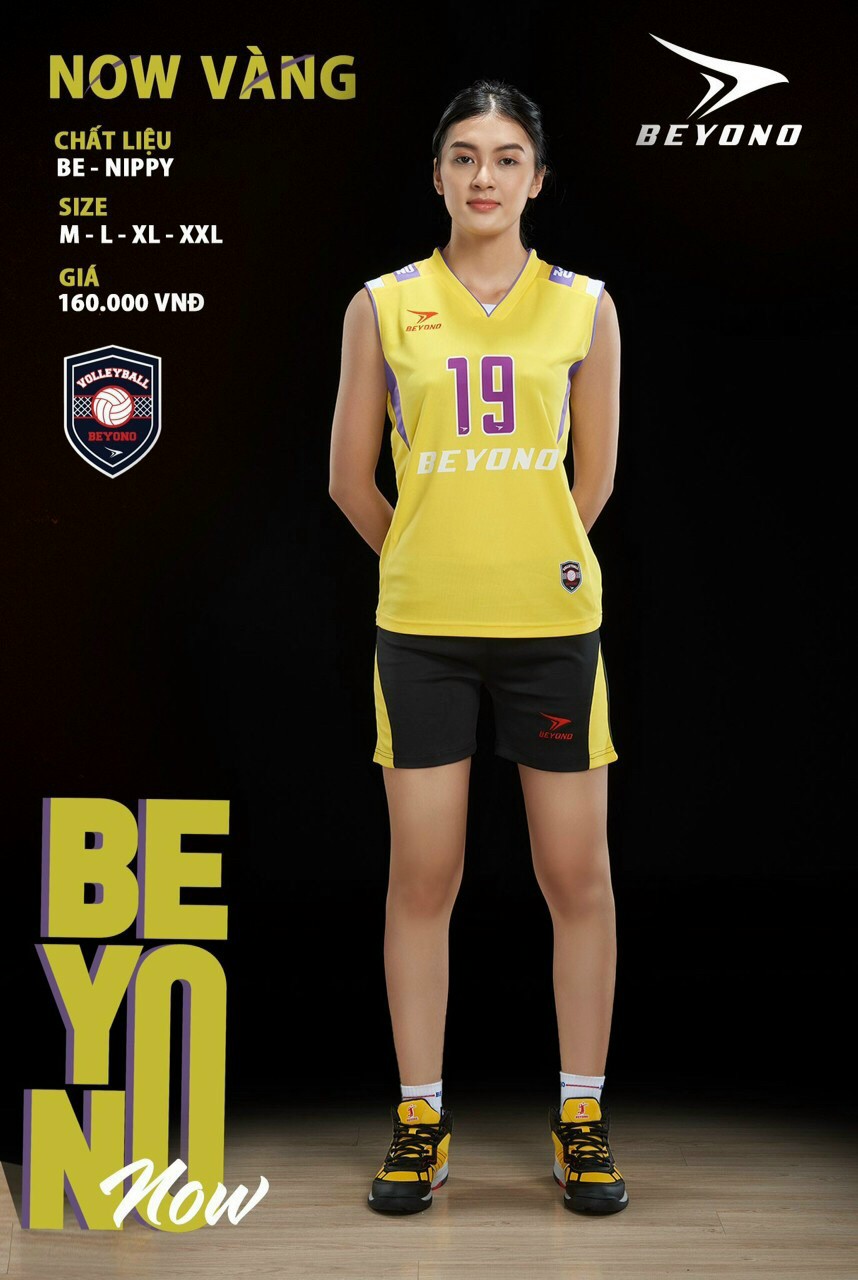 Bộ bóng chuyền nữ chính hãng Beyono màu vàng 2023