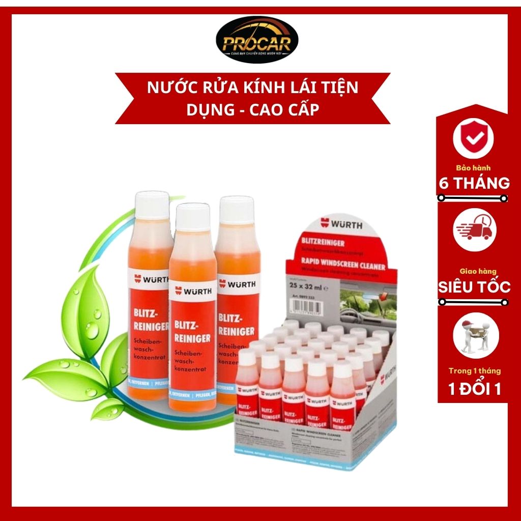 Nước rửa kính ô tô Wurth đậm đặc hàng chính hãng