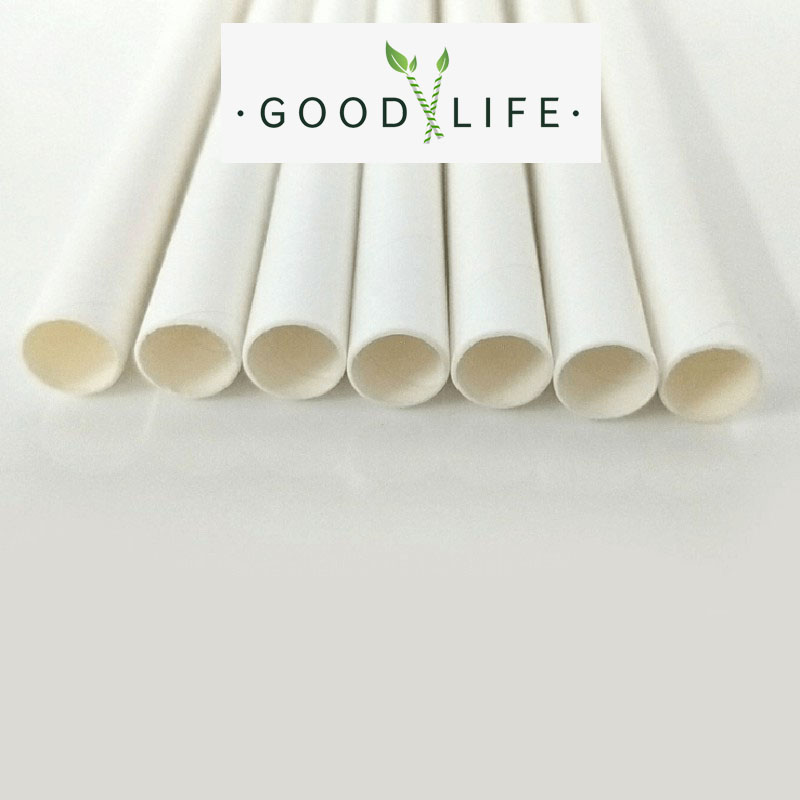 100 Ống hút giấy trắng 12 x 197mm