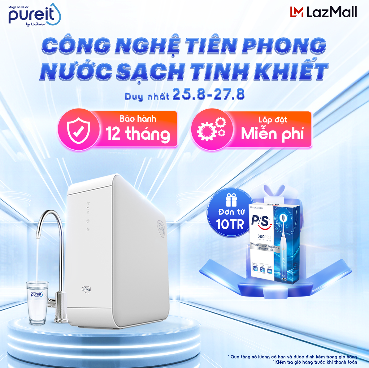 [ QUÀ TẶNG 25.8 - 27.8 | MIỄN PHÍ LẮP ĐẶT | TRẢ GÓP 0% | BẢO HÀNH 12 THÁNG ] Máy lọc nước Pureit Delica UR5640 Âm tủ bếp thiết kế nhỏ gọn Công suất RO 14,000L gồm 5 bước lọc có Cảnh báo thay lõi lọc & rò rỉ