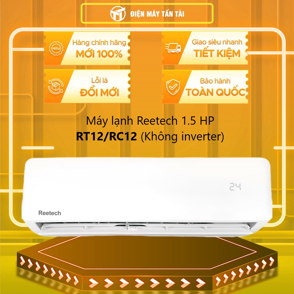 RT12 - RT12 - Máy lạnh Reetech 1.5 HP RT12/RC12 (Không inverter) - [HCM] [Trả Góp] - Chế độ làm lạnh