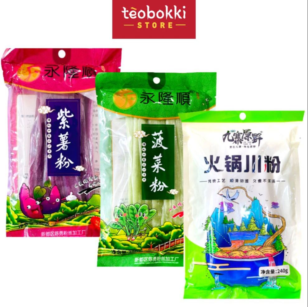 Miến dẹt Trùng Khánh nhúng lẩu, miến dẹt khoai lang, miến dẹt raubina gói 200g, 240g