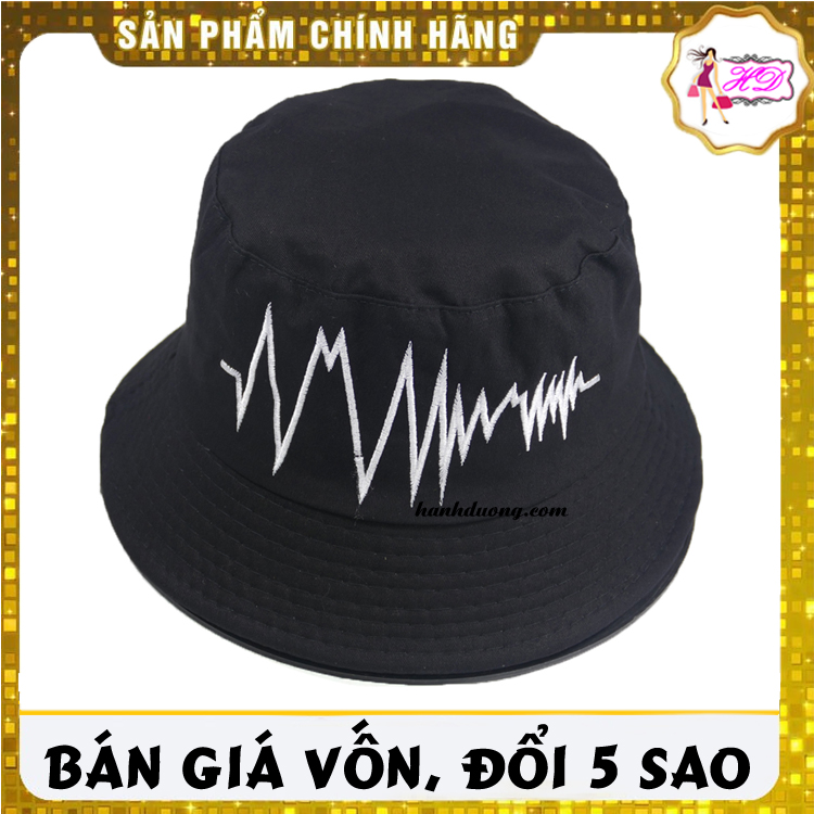 [HCM]Mũ bucket nhịp tim nón tai bèo nam nữ thêu hình nhịp tim độc đáo dễ thương