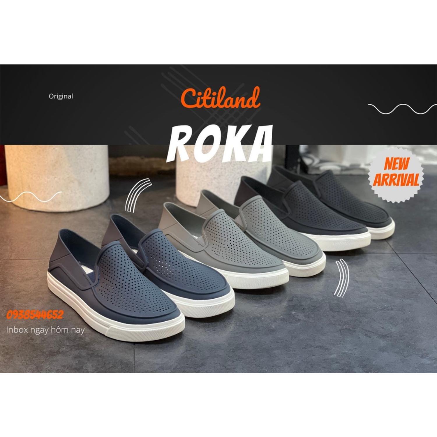 Giày Cross Nam Citilane Roka Slip On Chính Hãng,giày lười nam, chất liệu nhựa đi mưa.