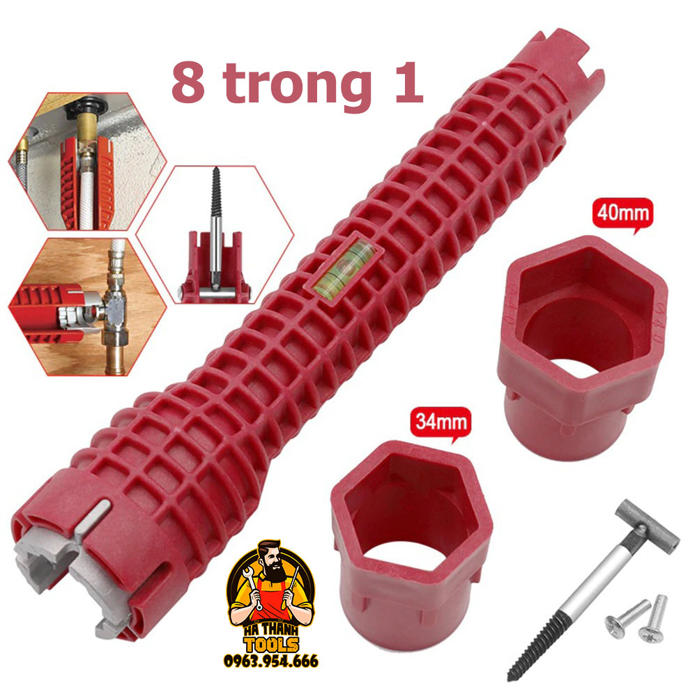 Dụng Cụ Vặn Vòi Ống Nước Đa Năng 3 Đầu Tiện Lợi - Cờ Lê Vặn Dây Cấp Nước 8 Trong 1