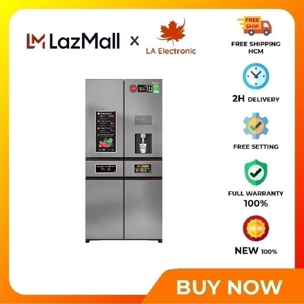 Panasonic Inverter Refrigerator 650 Liters PRIME+ Edition NR-WY720ZHHV - Free shipping to HCM - Separate double Prime Fresh freezer IOT technology connected anytime, anywhere Automatic ice making
