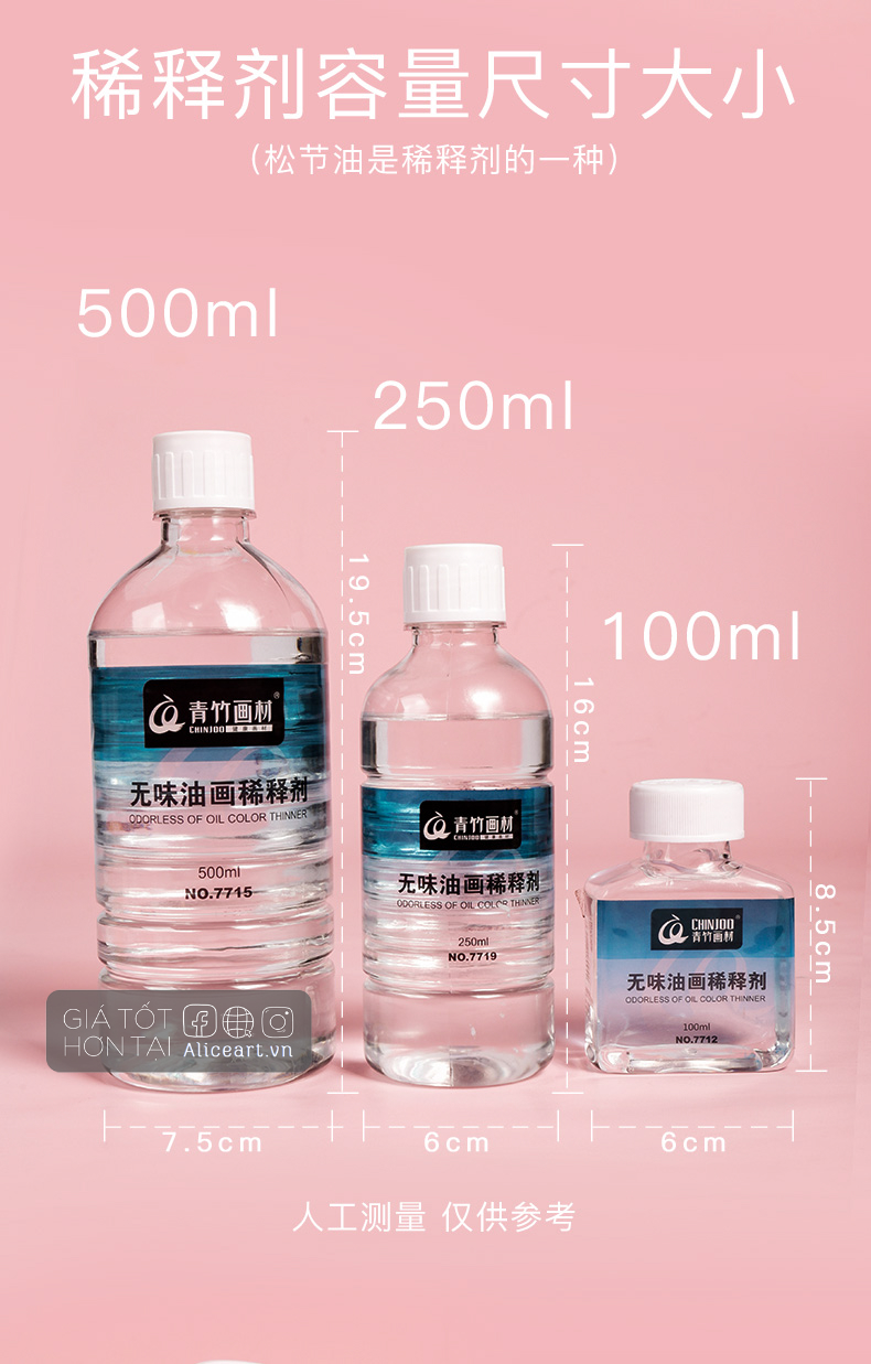 Dung Dịch Rửa Màu Sơn Dầu, Acrylic - Dầu thông Chinjoo 500ml - SALE