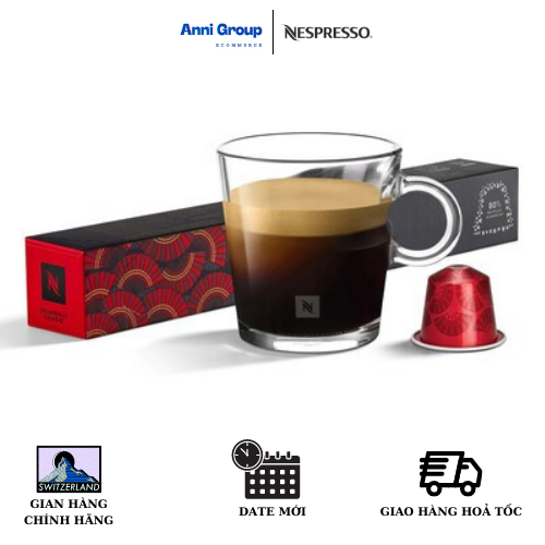 HCM - Nespresso Coffee Capsule SHANGHAI LUNGO Fruity with fine acidity New Date 2023 Intensity 05 (10 pills/ box)- Viên nén cà phê SHANGHAI LUNGO Hương trái cây vùng vị chua nhẹ Độ Đậm 05 Hộp 10 viên- Anni Group