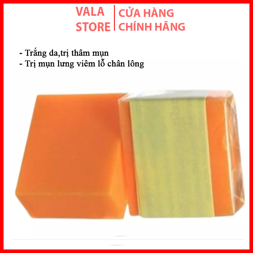 [1 cục] Xà Phòng Nghệ Cam Trắng Da Giảm Mụn Thâm Thái Lan 50g