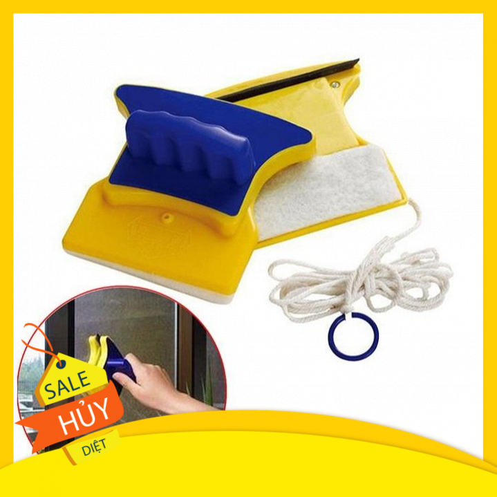 Miếng lau kính 2 mặt nam châm , Dụng cụ vệ sinh cửa kính tiện dụng