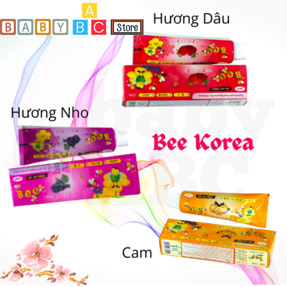 Kem đánh răng trẻ em hàn quốc Bee 90g kem đánh răng em bé nuốt được