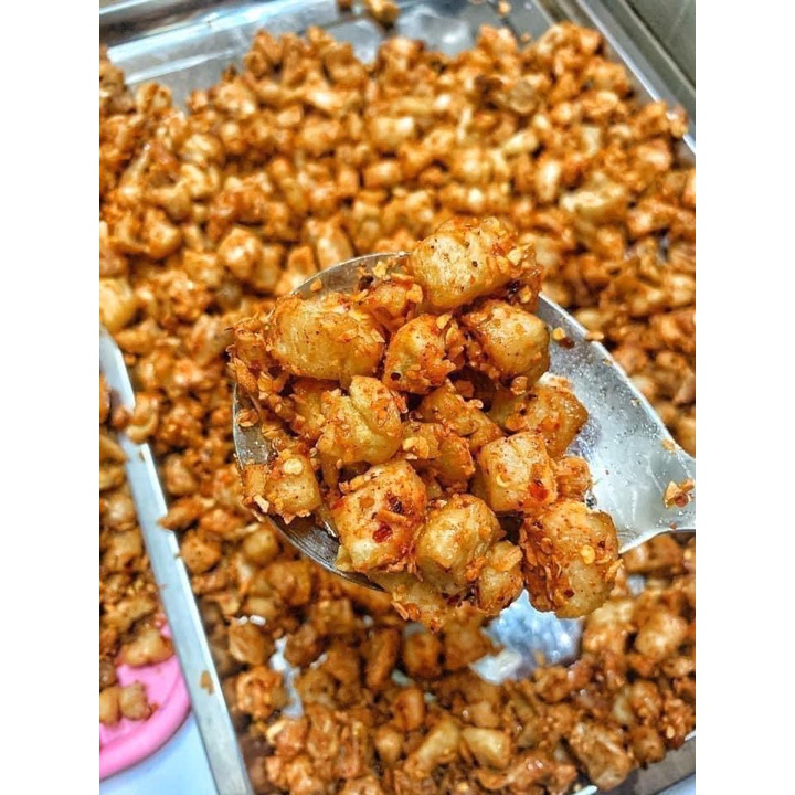 Tóp Mỡ Chiên Giòn Sốt Mắm Tỏi hộp 200 gam - Da Heo Chiên Giòn - Mắm Tỏi - Bánh Tóp Mỡ  - Da Gà - Chân Gà Giòn