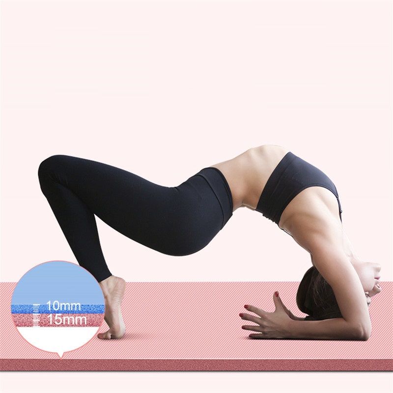 Thảm Tập Yoga Cao Su Chống Trượt 10mm 15mm Chất Liệu Cao Su Non TPE Cao Cấp