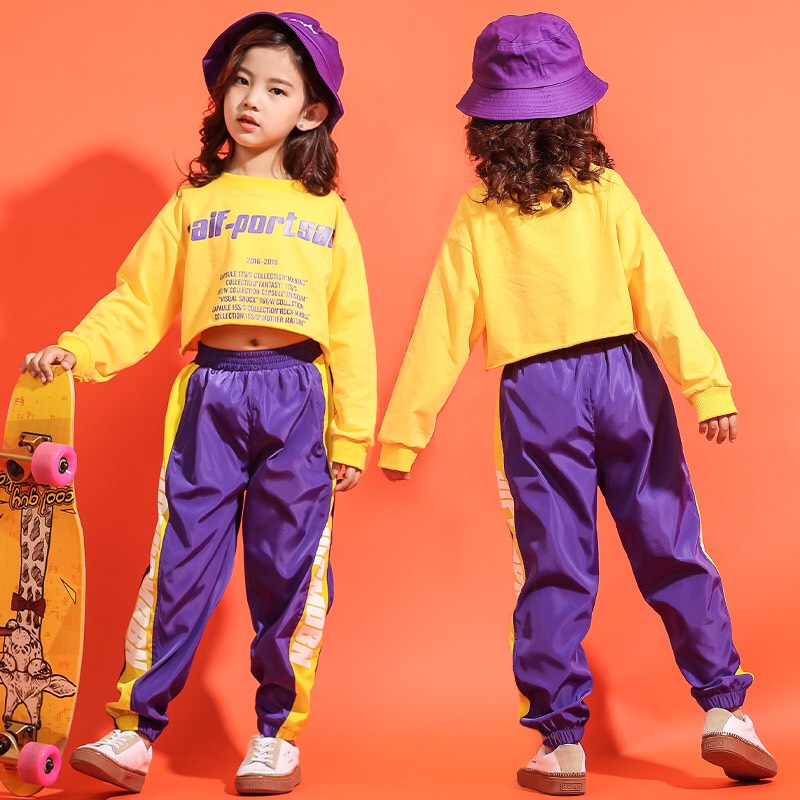 [HCM]Bộ bé gái phong cách Hiphop cho bé thật sành điệu chất thun cotton xinh mát 20-43Kg - 5 Màu