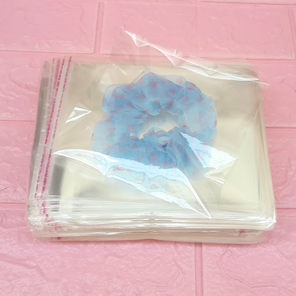 500g Túi Opp dán mép 13x13cm (+ 4cm) - Túi ni lông băng keo dán miệng - Bao nilon dán miệng