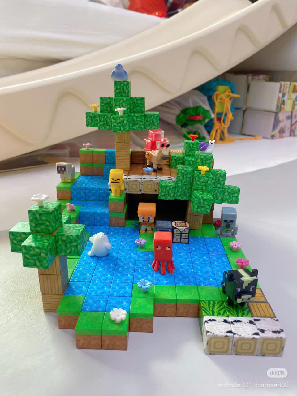 Combo 100 Khối Nam Châm Minecraft đồ chơi khối Nam Châm Minecraft Từ Tính Lắp Ghép Cho Bé Smart Baby toys