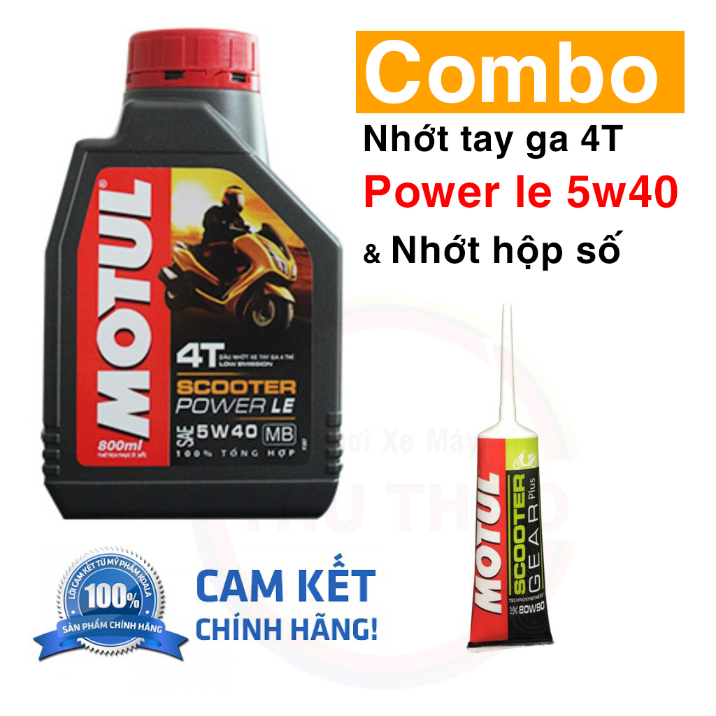 Dầu nhớt xe tay ga Motul Scooter Power LE 5W40 0.8L nhớt hộp số Motul gear 120ml