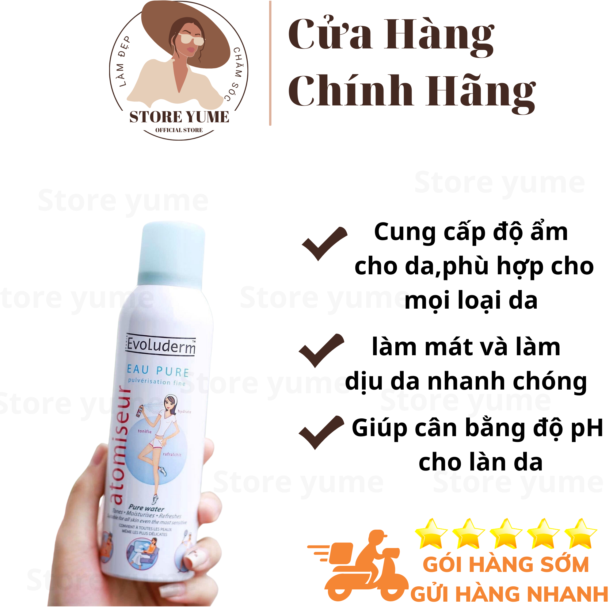 Xịt khoáng evoluderm dưỡng ẩm cấp nước & làm dịu da