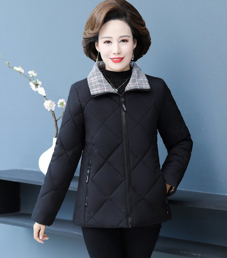 Áo khoác ấm cho mẹ trung niên / Áo phao lót lông cho mẹ U50 / Thời trang mùa đông cho người già