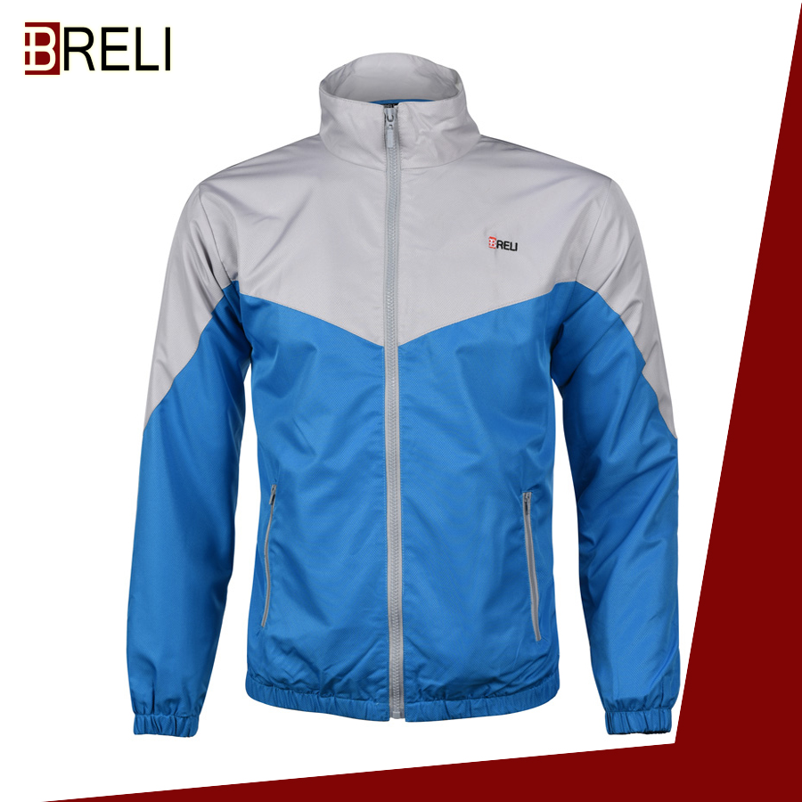 Áo gió thể thao nam BRELI áo thu đông nam cao cấp BG9004 Xanh ghi nhạt
