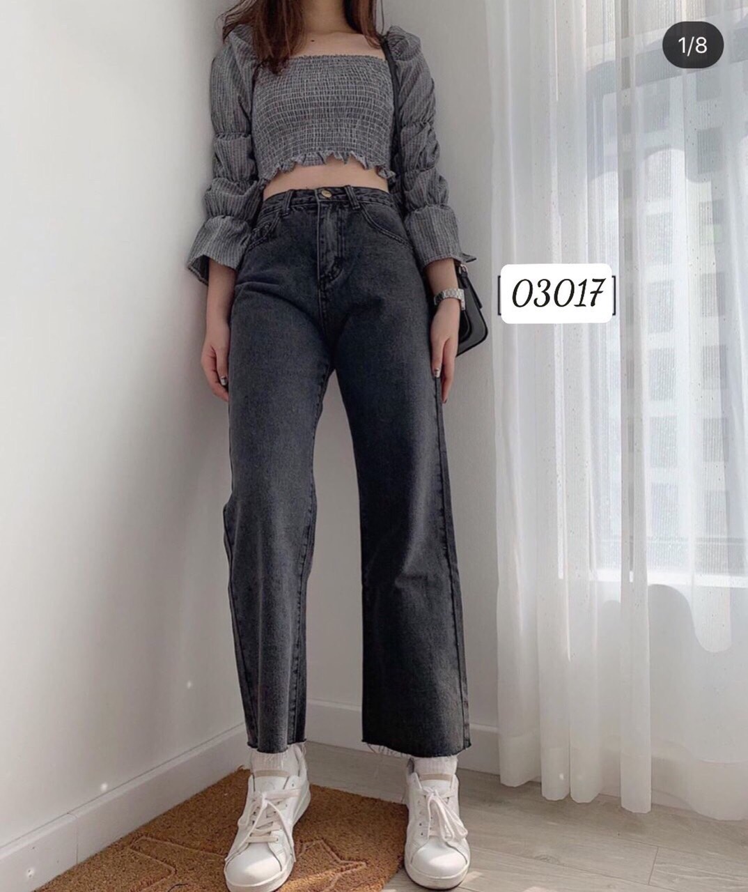 [HCM][ CỰC LẠ!!! ] QUẦN JEAN ỐNG RỘNG NỮ CAO CẤP NITI MÀU XÁM ĐEN CỰC ĐỘC CỰC LẠ-NB01