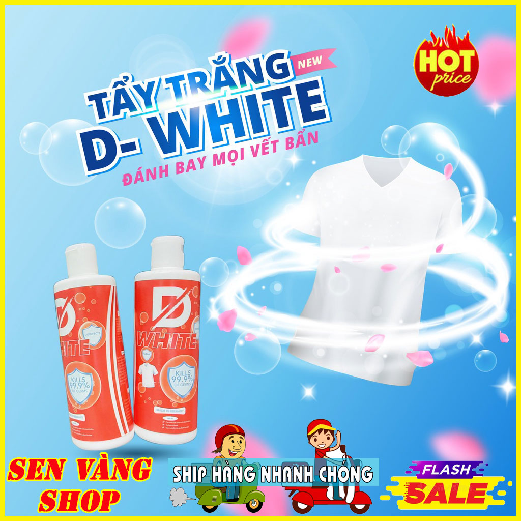 Tẩy đa năng quần áo NHẬP KHẨU 100% Từ ĐỨC D.WHITE 400ml, Nước tẩy trắng quần áo thần thánh, Tẩy mốc, Tẩy ố vàng, Hương thơm dịu không làm hỏng và phai áo.