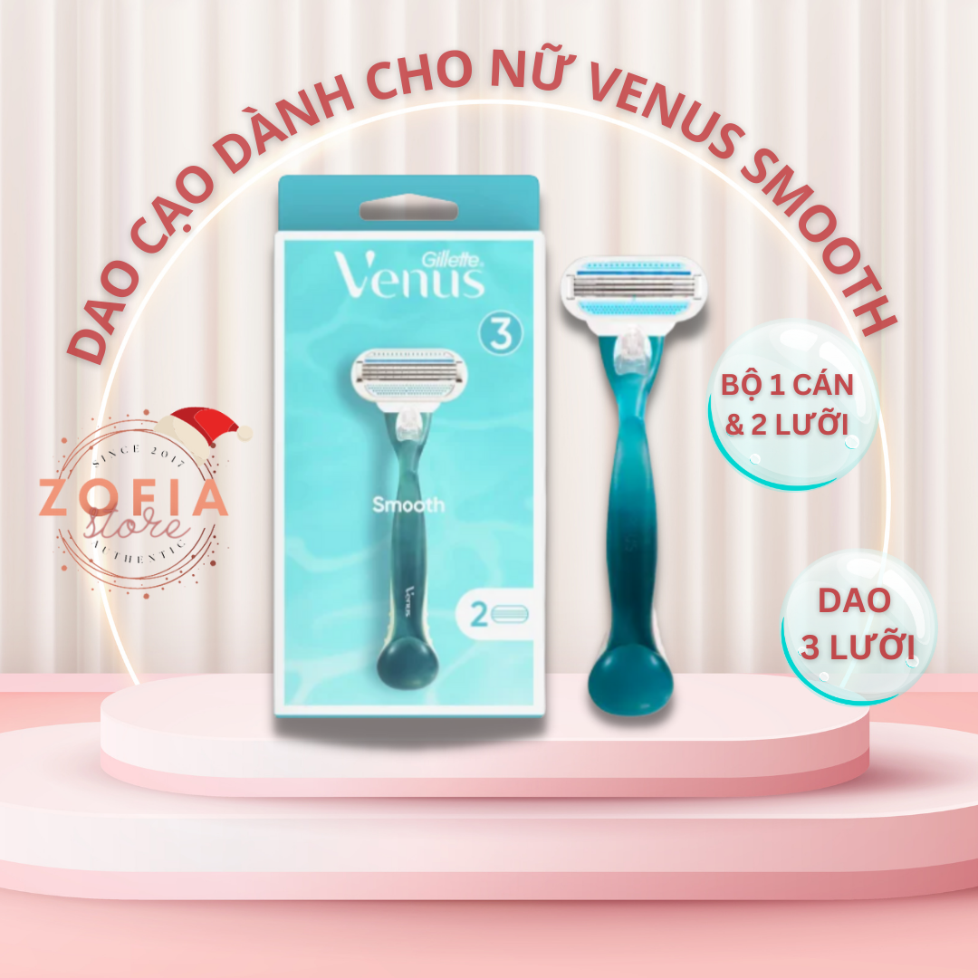 Bộ dao cạo Venus cho nữ 3 lưỡi tặng kèm 1 đầu refill